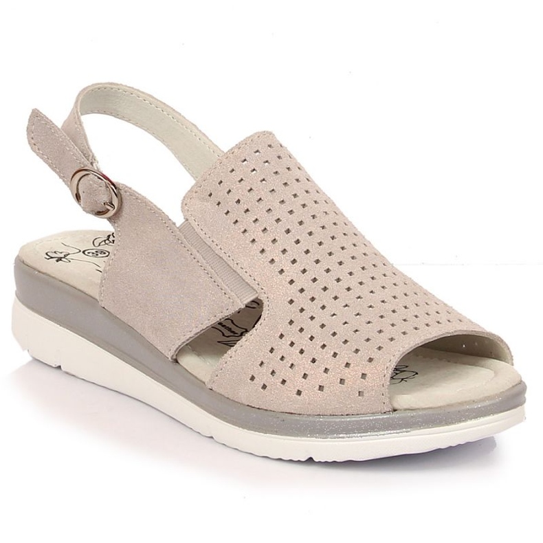 Sandales compensées T.Sokolski W SCA169 beige-argent