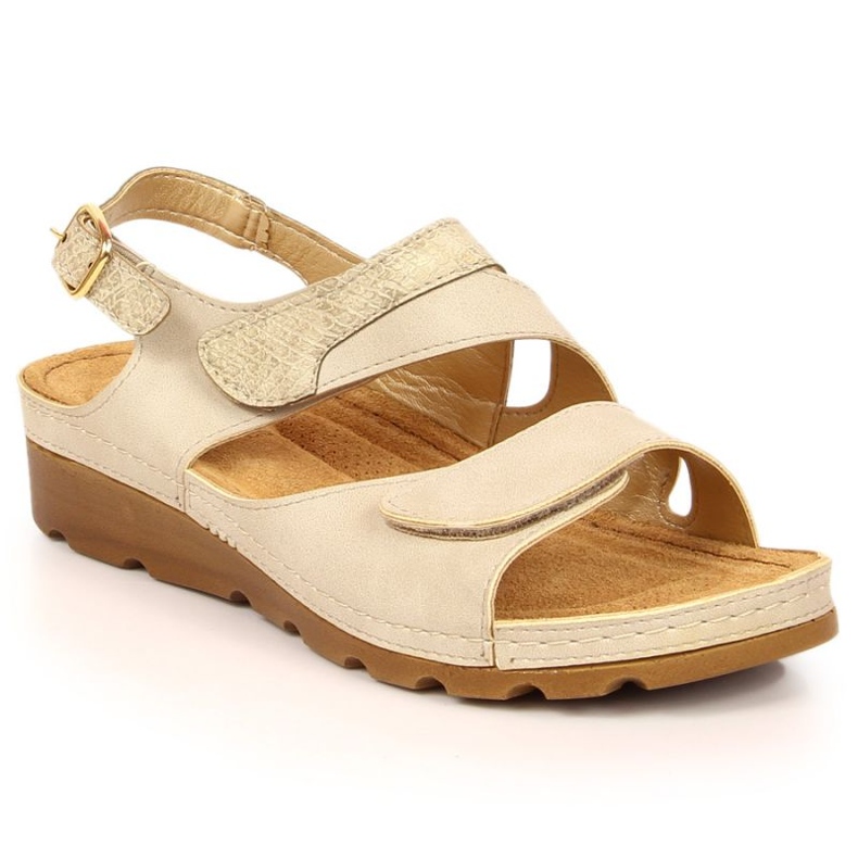 Sandales velcro sur le coin Vinceza W JAN125 beige
