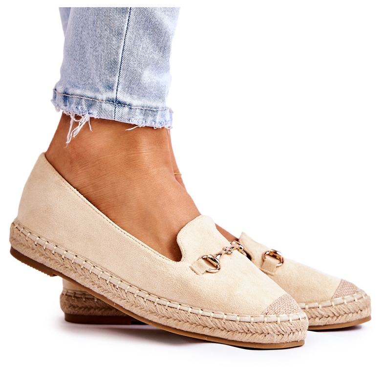 S.Barski Espadrilles classiques à enfiler pour femmes Beige Oresa