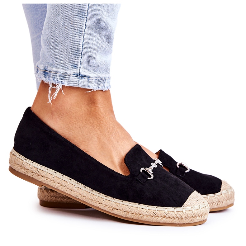 S.Barski Espadrilles Oresa noires classiques à enfiler pour femmes le noir