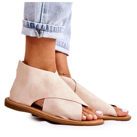 S.Barski Sandales Cuir Femme Beige Catalise