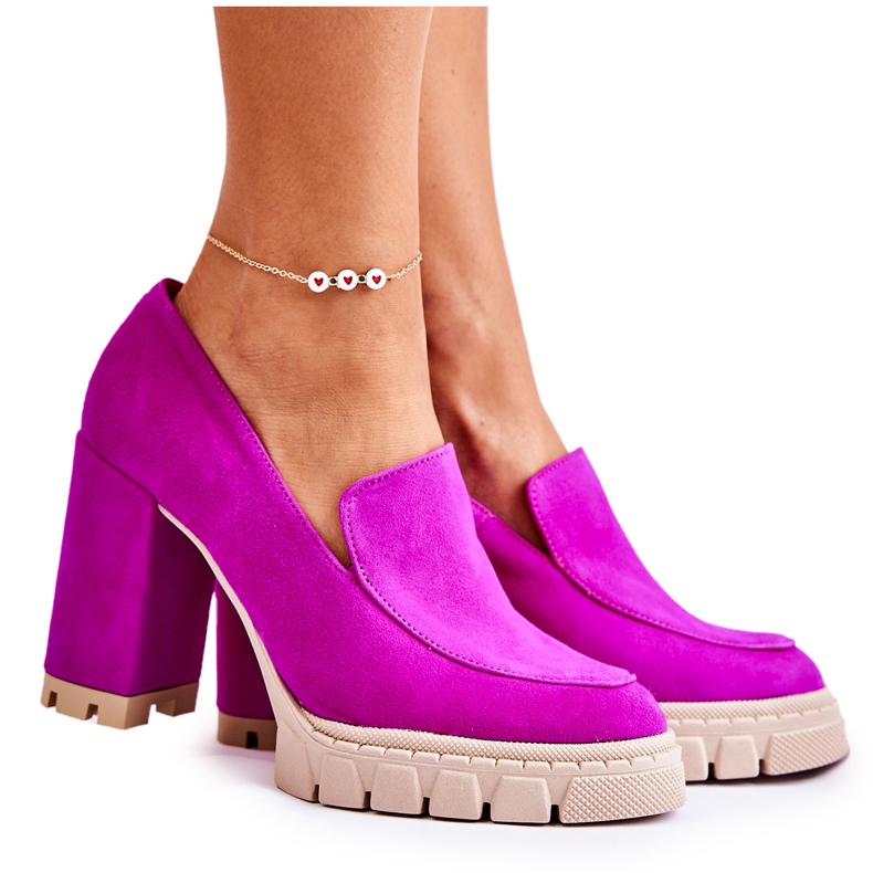 Escarpins à la mode sur la plate-forme Lewski Shoes 3196 Fuchsia rose