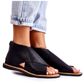 S.Barski Sandales Catalise femme noires en cuir