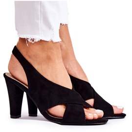 S.Barski Sandales en daim Therala noires à la mode