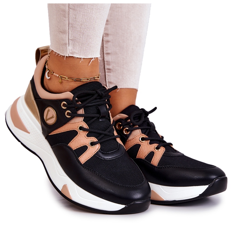 Vinceza Chaussures de sport pour femmes, baskets noires le noir