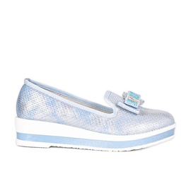 Ballerines taille enfant bleues