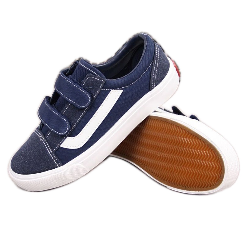 Baskets basses à scratch Atletico Jr ATC337C bleu marine