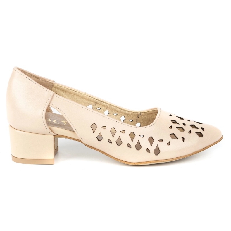 Olivier Escarpins cuir femme à talons 2272 beige