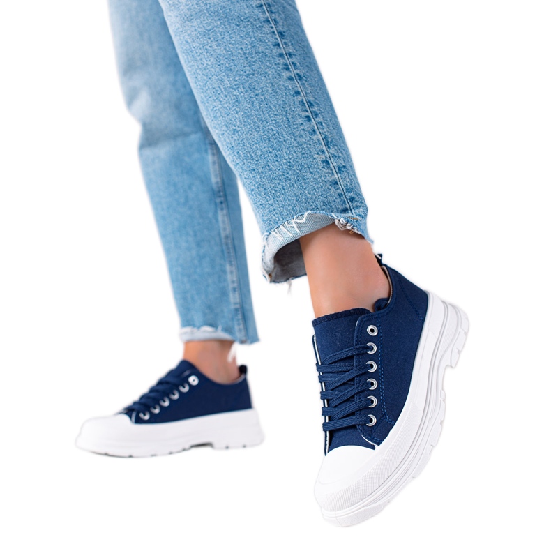 SHELOVET Baskets femme bleu marine
