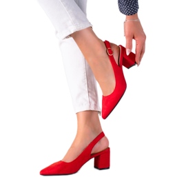 SHELOVET Escarpins rouges à talon ouvert