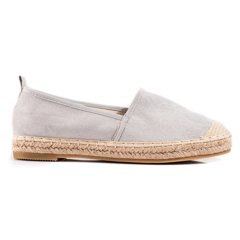 SHELOVET Espadrilles grises à paillettes