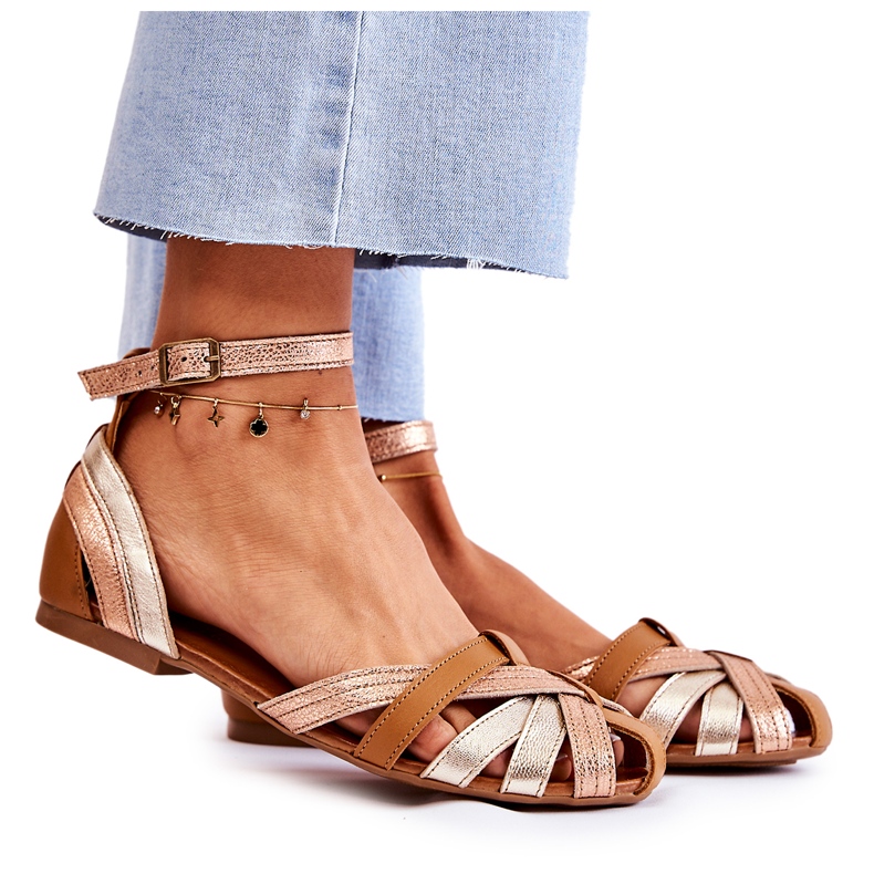 Sandales Cuir Femme Maciejka 01924-32 Or-Marron brun