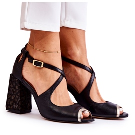 Sandales en Cuir à la Mode On A Bar Maciejka 05513-01 Noir