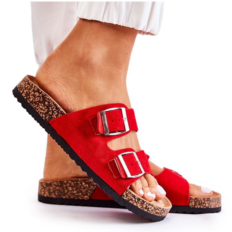 Chaussons à enfiler rouges Misandei pour femmes Chaussons à enfiler rouges Misandei pour femmes