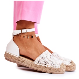 PS1 Sandales Femme Espadrilles Ajourées Blanc Murillo