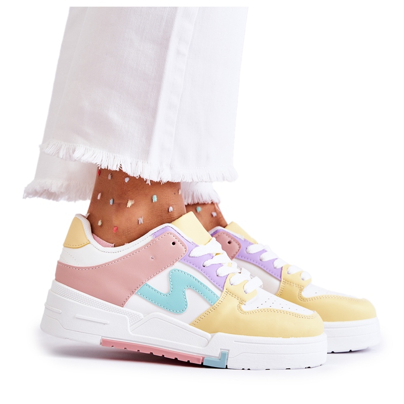 PS1 Chaussures de sport femme blanches et jaunes Francis multicolore PS1 Chaussures de sport femme blanches et jaunes Francis multicolore