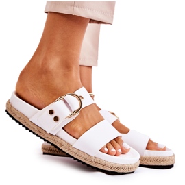 FB1 Pantoufles Penelope blanches à la mode pour femmes