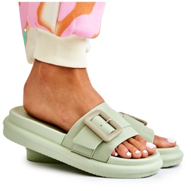 Chaussons Femme Verts À Boucle Devia Chaussons Femme Verts À Boucle Devia