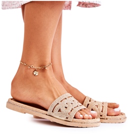 Pantoufles en caoutchouc Golden Charis pour femmes doré