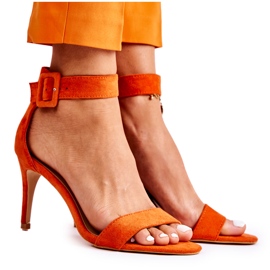 Sandales en Daim pour Femme à Talon Orange Marconi Sandales en Daim pour Femme à Talon Orange Marconi