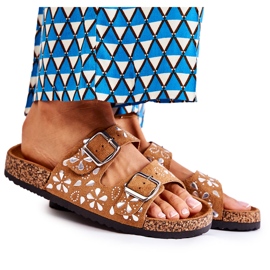 PG1 Chaussons Dalvio en daim marron avec strass brun