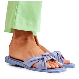 PG1 Chaussons en daim à la mode pour femmes Bleu Lorrie