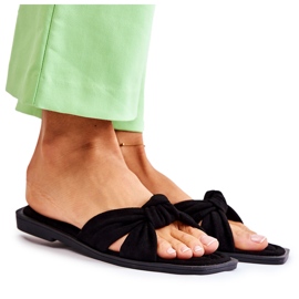 PG1 Pantoufles en daim noires à la mode pour femmes Lorrie le noir