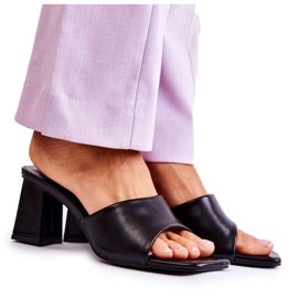 PG1 Chaussons Classiques En Cuir à Talon Noir Talena le noir