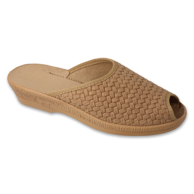 Befado Béfado Women's Slippers Pu 581d200 Beige avec Harengbone