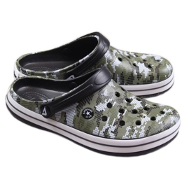 Chaussons homme American Club noirs camouflage vert Chaussons homme American Club noirs camouflage vert