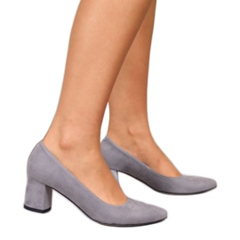 Escarpins sur le pilier, daim Juma gris