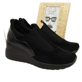 Baskets compensées noires femme Vinceza le noir
