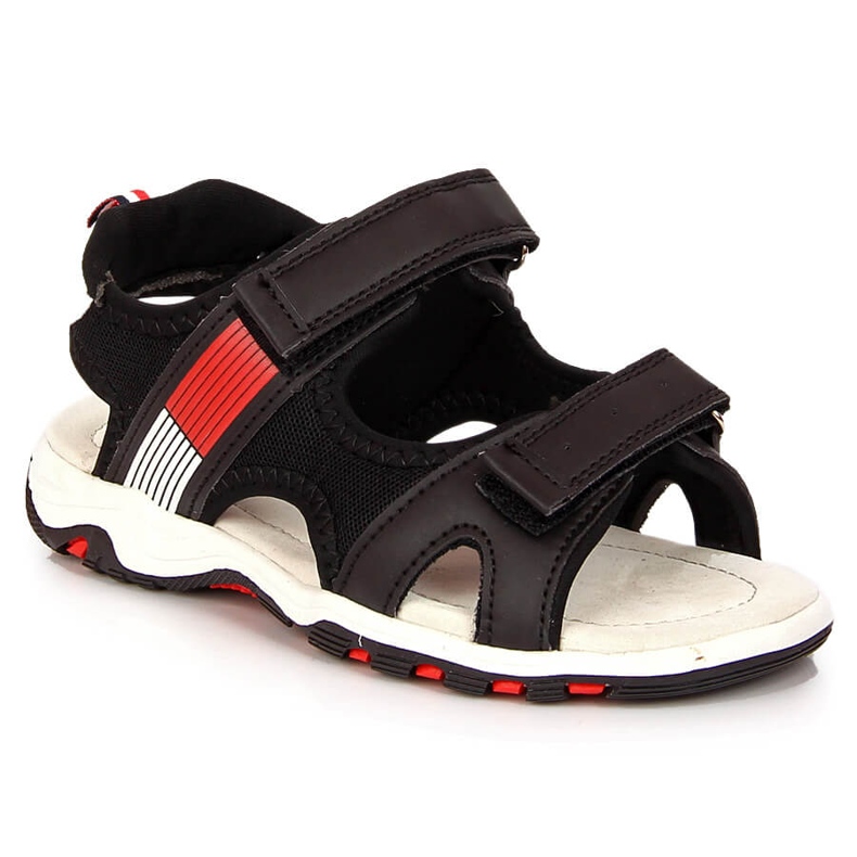 Sandales noires pour garçon American Club avec velcro le noir