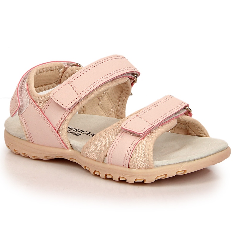 Sandales velcro rose American Club pour fille
