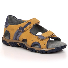 Sandales garçon avec velcro camel Kornecki 6188 jaune