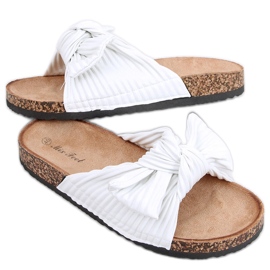 Pantoufles en liège blanc mousse