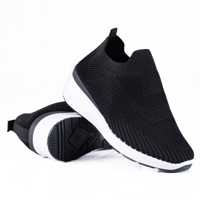 SHELOVET Chaussures compensées à enfiler le noir