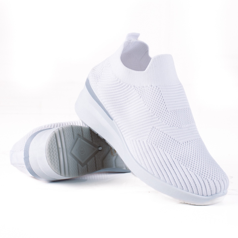 SHELOVET Chaussures compensées à enfiler blanche