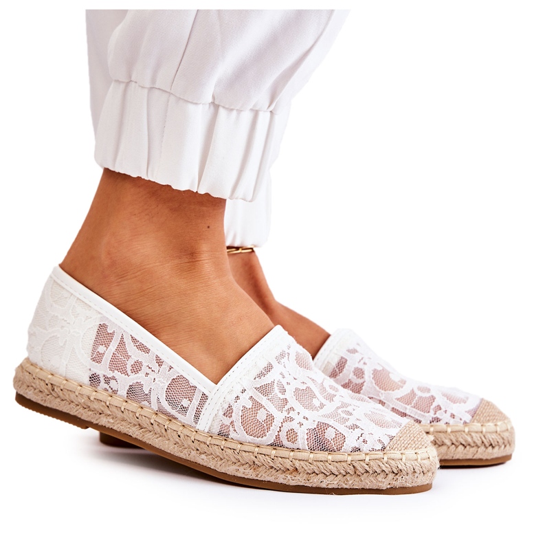 S.Barski Espadrilles Catris blanches ajourées Classic pour femme S.Barski Espadrilles Catris blanches ajourées Classic pour femme