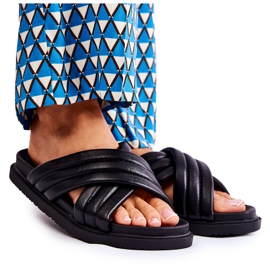 PJ1 Chaussons Classiques en Cuir Noir pour Femme Daron