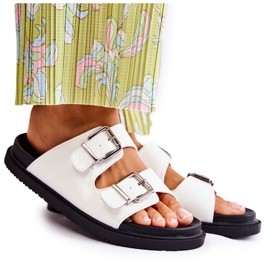 PJ1 Pantoufles blanches classiques pour femmes Weston