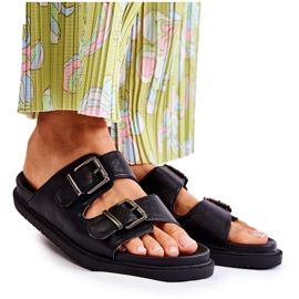 PJ1 Pantoufles noires classiques pour femmes Weston