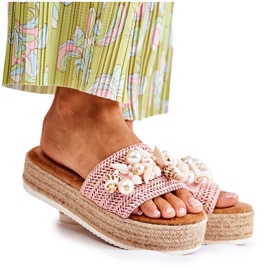 PS1 Chaussons Femme Sur La Plateforme Avec Coquillages Rose Tolia PS1 Chaussons Femme Sur La Plateforme Avec Coquillages Rose Tolia