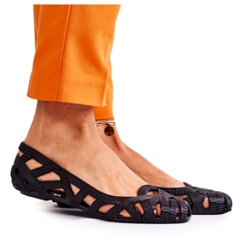 PH1 Ballerines noires en caoutchouc pour femmes Indila