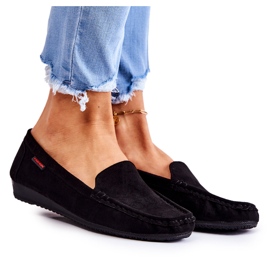 PH1 Mocassins compensés en daim noirs pour femme La Cava