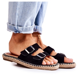 PG1 Chaussons Classiques en Daim pour Femme Noir Casilda