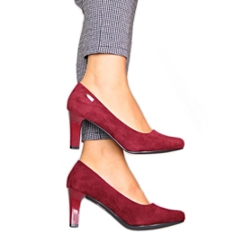 Escarpins en daim bordeaux W Sergio Leone rouge