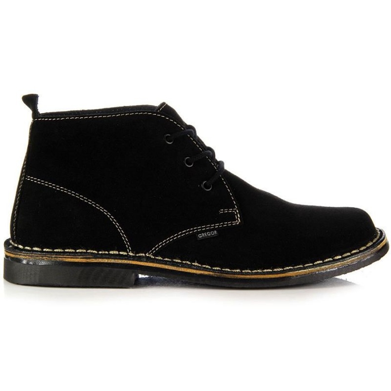 Bottes pour hommes en cuir noir M Gregor le noir