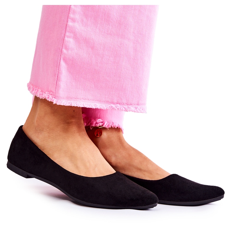 PS1 Ballerines classiques en daim noires pour femmes Arina le noir