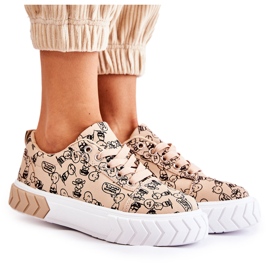PS1 Baskets pour femmes Chaussures de sport W Print Beige Avers